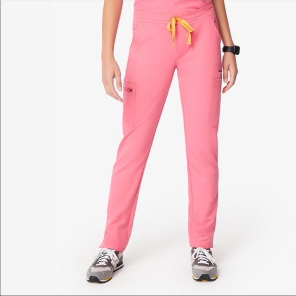 Figs Neon Pink Yola Skinny Scrub Pants